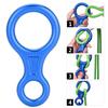 BTSEURY Climbing Descender Ring, 35KN Figure 8 Word Rope Descender Rappel Ring Rock Climbing Gear (Blue) view 2