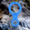 BTSEURY Climbing Descender Ring, 35KN Figure 8 Word Rope Descender Rappel Ring Rock Climbing Gear (Blue) view 3