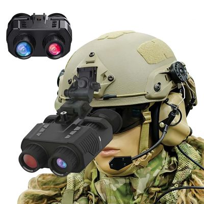 WGFXYBFY NV8000 3D 4K Head-Mounted Night Vision Binoculars,4 Color Effects Night Vision Goggles,7 Levels of Ir Adjustment,Rechargeable Night Vision Scope,Black