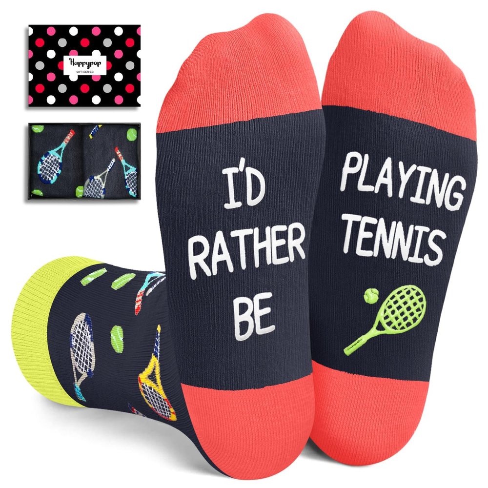 HAPPYPOP Tennis Gifts for Girls Boys - Gifts for a Tennis Lover, Preteen Tween Girls Boys Kids Socks