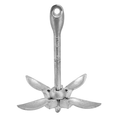 Kayak Anchor Kits, Small Boat Anchor, Folding Grapnel Anchor Buoy Carbon Steel for Canoe Kayak Raft Boat Sailboat Fishing 3.31lbs Marine Rope (Black or Red or Silver) (Silver