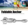 Kayak Anchor Kits, Small Boat Anchor, Folding Grapnel Anchor Buoy Carbon Steel for Canoe Kayak Raft Boat Sailboat Fishing 3.31lbs Marine Rope (Black or Red or Silver) (Silver view 2