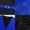 GUSLESON Mens Royal Blue Vest Floral Suit Vest Tie and Bow Tie Set Silk Floral Waistcoat Necktie and Pocket Square Lapel Pin Set (0813-13-M) view 3