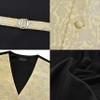 GUSLESON Mens Champagne Gold Floral Suit Vest Tie and Bow Tie Set Silk Floral Waistcoat Necktie and Pocket Square Lapel Pin Set (0814-21-XXL) view 3
