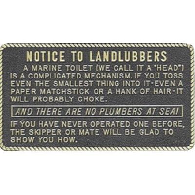 22FP003 Fun Engraved Plaque - Notice to Landlubbers 22-FP003