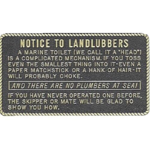 22FP003 Fun Engraved Plaque - Notice to Landlubbers 22-FP003