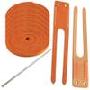 TOFL Baseball Glove Lace Kit | 6 Leather Glove Laces, a Lacing Needle, Set of Thumb & Pinky Straps | Heavy Duty Cowhide for Baseball & Softball Glove Relacing Kit | Orange view 1