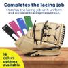 TOFL Baseball Glove Lace Kit | 6 Leather Glove Laces, a Lacing Needle, Set of Thumb & Pinky Straps | Heavy Duty Cowhide for Baseball & Softball Glove Relacing Kit | Orange view 2