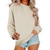 Ribbed Crew Neck Sweatshirts for Women Trendy Drop Shoulder Comfy Pullover Sweaters Tops Comfy Lightweight Long Sleeve Shirts Sweats Baggy Casual Cotton Preppy Sweatshirt Trendy Fall Outfits 2024 view 1