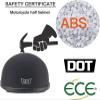 Small and Light DOT Approved German Style Motorcycle Helmet,Low Profile Cool Half Shell Electric Bicycle Helmet,Retro Moped Bike Beanie Helmets,Skull Cap for Adults Men and Women(White,Medium) view 2