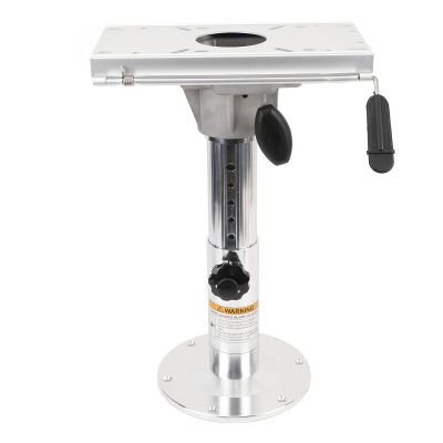 Asixxsix Adjustable Height Marine Seat Pedestal, Aluminium Alloy Boat Seat Pedestal, 360 Rotation, 13.78-19.69in Height Adjustable, Slide & Swivel with Guard for Boat Yacht Pontoon, RV