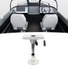 Asixxsix Adjustable Height Marine Seat Pedestal, Aluminium Alloy Boat Seat Pedestal, 360 Rotation, 13.78-19.69in Height Adjustable, Slide & Swivel with Guard for Boat Yacht Pontoon, RV view 2