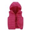 Boys Girls Puffer Vest Sleeveless Quilted Vest Zipper Hooded Down Puffy Jacket Winter Kids Warm (Hot Pink, 10-12 Years) view 4