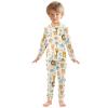 ALAZA Giraffe Lion Elephant Palm Tree 2 Piece Pajama Set Long Sleeve Top and Pants Sleepwear Unisex 18M view 2