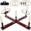 Swooc Games - Rustic Ring Toss Game (All Weather) - Easy Setup & Extra Games Included - Ring Toss Game for Adults - Outdoor Acitivities for Adults - Yard Toys for Kids - Backyard Fun - Outdoor Party view 1