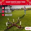 Swooc Games - Rustic Ring Toss Game (All Weather) - Easy Setup & Extra Games Included - Ring Toss Game for Adults - Outdoor Acitivities for Adults - Yard Toys for Kids - Backyard Fun - Outdoor Party view 2