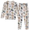 ALAZA Lovely Dog Puppy Animal 2 Piece Pajama Set Long Sleeve Top and Pants Sleepwear Unisex 6Y view 1