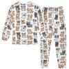 ALAZA Lovely Dog Puppy Animal 2 Piece Pajama Set Long Sleeve Top and Pants Sleepwear Unisex 6Y view 3