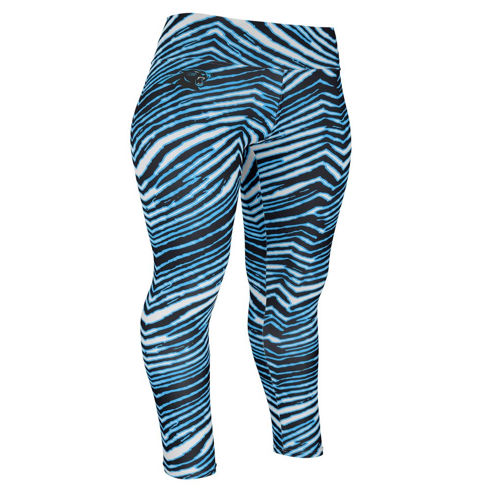 Zubaz NFL Women's Basic Zebra Print Legging, Carolina Panthers, X-Small Team Color