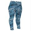 Zubaz NFL Women's Basic Zebra Print Legging, Carolina Panthers, X-Small Team Color view 1