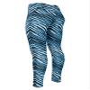 Zubaz NFL Women's Basic Zebra Print Legging, Carolina Panthers, X-Small Team Color view 2