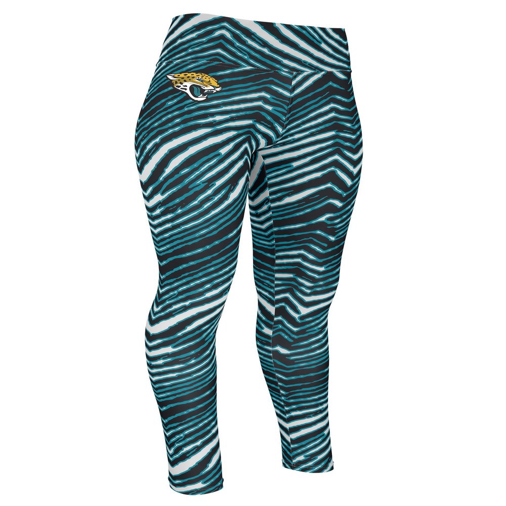 Zubaz NFL Women's Basic Zebra Print Legging, Jacksonville Jaguars, Small Team Color