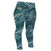 Zubaz NFL Women's Basic Zebra Print Legging, Jacksonville Jaguars, Small Team Color view 1