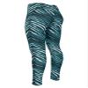 Zubaz NFL Women's Basic Zebra Print Legging, Jacksonville Jaguars, Small Team Color view 2