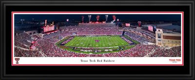 Texas Tech Football - Double Mat, Deluxe Framed Picture by Blakeway Panoramas (44"W x 18"H)