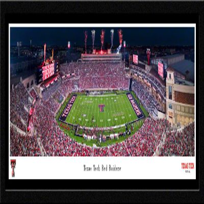 Texas Tech Football - Single Mat, Select Framed Picture by Blakeway Panoramas (41.5"W x 15.5"H)