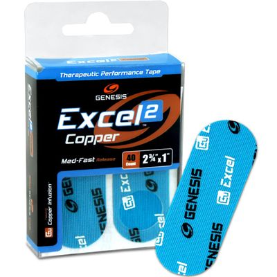 Solaravita Genesis Bowling Excel #2 Copper Performance Tape - Blue - 2.75" x 1" - 40 ct