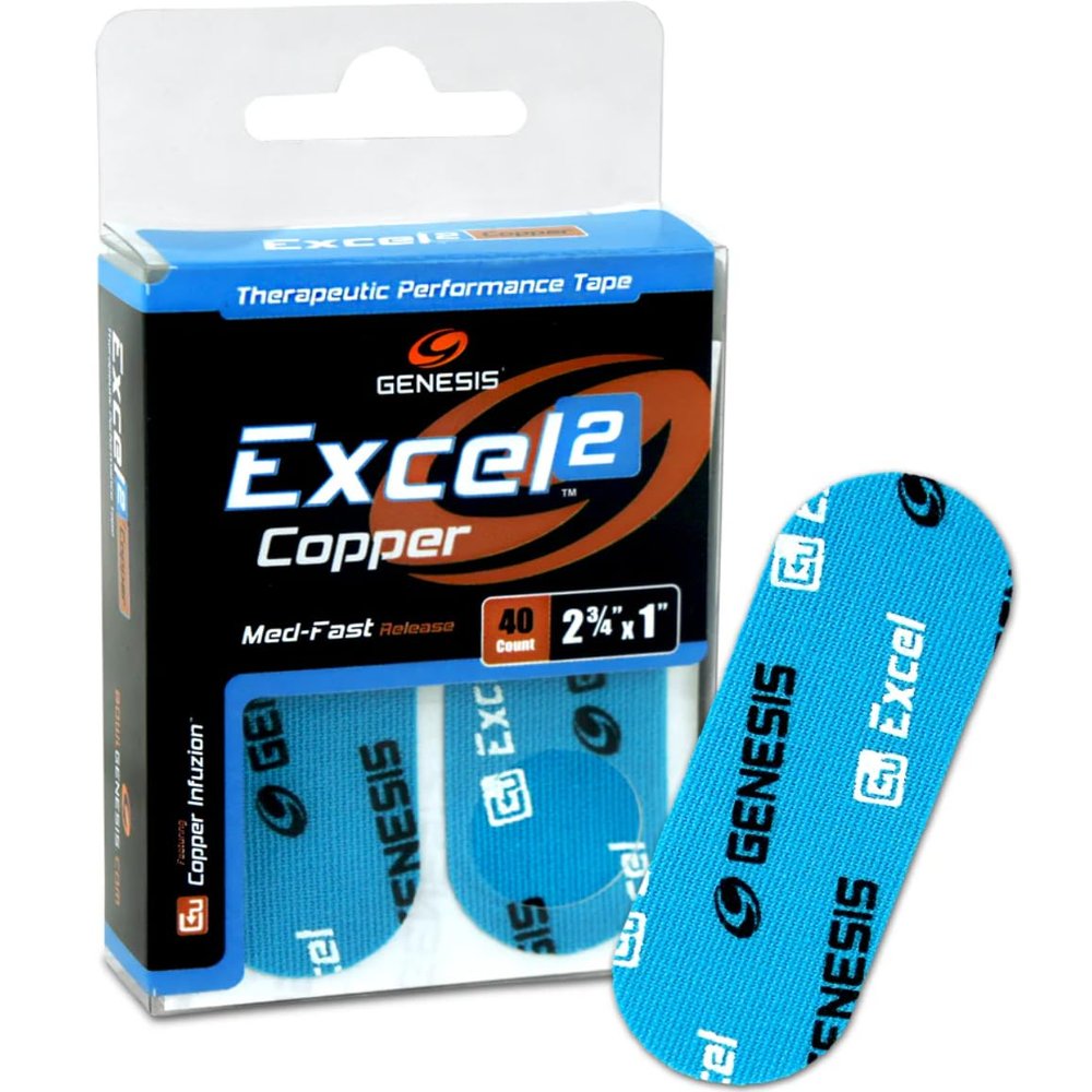 Solaravita Genesis Bowling Excel #2 Copper Performance Tape - Blue - 2.75" x 1" - 40 ct