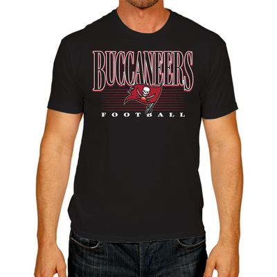 Team Fan Apparel NFL Adult Overtime Blueprint Tag-Less T-Shirt, Unisex Football Tee, Soft Comfortable Cotton, Retro Vintage (Tampa Bay Buccaneers - Black, XX-Large)