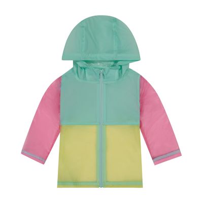 Carter's Girls Color Splash Rainslicker Rain Jacket, Clear, 4