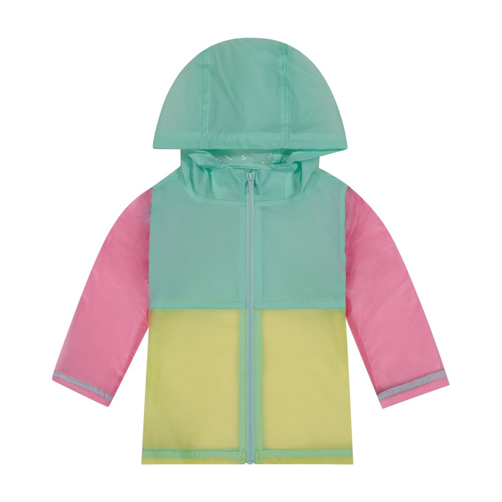 Carter's Girls Color Splash Rainslicker Rain Jacket, Clear, 4