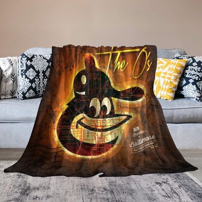 Baltimore City Baseball Blanket Soft Flannel Lightweight Outdoor Travel Blanket Living Room Bedroom Sofa Decoration Baseball Fan Gift 50x60 Inch