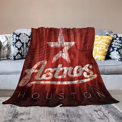 Houston City Baseball Blanket Soft Flannel Lightweight Outdoor Travel Blanket Living Room Bedroom Sofa Decoration Baseball Fan Gift 60x80 Inch