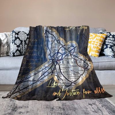 Atlanta City Baseball Blanket Soft Flannel Lightweight Outdoor Travel Blanket Living Room Bedroom Sofa Decoration Baseball Fan Gift 40x50 Inch