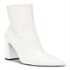 Wild Pair Womens Iloise Block Heel Patent Booties White 9.5 Medium (B,M) view 1