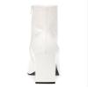 Wild Pair Womens Iloise Block Heel Patent Booties White 9.5 Medium (B,M) view 2