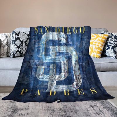 San Diego City Baseball Blanket Soft Flannel Lightweight Outdoor Travel Blanket Living Room Bedroom Sofa Decoration Baseball Fan Gift 50x60 Inch