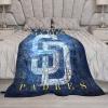 San Diego City Baseball Blanket Soft Flannel Lightweight Outdoor Travel Blanket Living Room Bedroom Sofa Decoration Baseball Fan Gift 50x60 Inch view 3