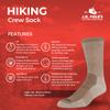 J.B. Field's Hiker GX 74% Merino Wool Hiking Crew Sock, All Season, Trekking & Outdoor Activity, 3 Pairs (X-Large) Taupe view 4