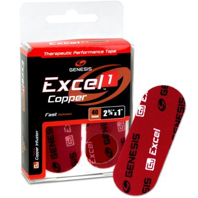 Solaravita Genesis Bowling Excel #1 Copper Performance Tape - Red - 2.75" x 1" - 40 ct