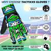 TACTIXXS Soccer Goalkeeper Gloves for Kids Boys Children Youth, Funky Football Goalie Gloves Anti Slip 4mm Latex Palm with Strong Grip (Green, Size 2 Suitable for 4-5 Years) view 4