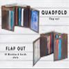Bullz Genuine Nappa Cow Leather Thick Dual Card ID Flap Quad Fold Large Bifold Mens Wallet Passcase RFID (Hunter Brown) view 3