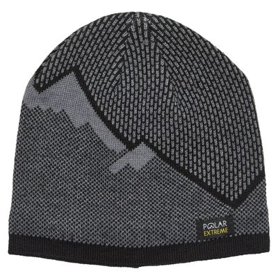 Polar Extreme Men's Sherpa-Lined Knit Winter Hat Warm, Durable, One Size Fits Most - Black Mountain