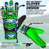 TACTIXXS Soccer Goalkeeper Gloves for Kids Boys Children Youth, Funky Football Goalie Gloves Anti Slip 4mm Latex Palm with Strong Grip (Green, Size 5 Suitable for 9-12 Years) view 2