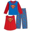 DC Comics Justice League Superman Toddler Boys Pajama Shirt Pants and Cape 3 Piece Set Blue 5T view 1