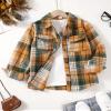 YOURUIKEY Girls Long Sleeve Flannel Shirts Button Down Plaid Jackets Collared Pockets Blouses Tops Fall Winter Clothes 13-14 Yellow view 3